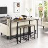 Dining Table Set Industrial Kitchen Table Set with 2 Stools for Small Space