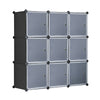 9 Cubes DIY Modular Closet Cabinet Bookcase Storage Display Unit Organizer Doors