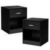 Modern Wooden Nightstand 2-tier Wooden Bedside Table End Table Storage Drawer