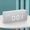 Digital LED Large Display Alarm Clock USB Charging Operated Mirror Face Design