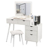 Dressing Table Makeup Desk with Bedside Table Mirror Drawer Home Cupboad Bedroom