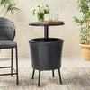 Outdoor Patio Furniture Rattan Ice Bucket Adjustable Bar Party Cooler Side Table