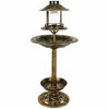 Traditional Bird Bath Solar Garden Light Pedestal Table Outdoor Waterproof Wild