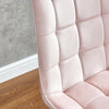 Set of 4 Pink Velvet Dining Chairs Kitchen Dinning Room Metal Leg Padded Modern