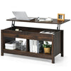 110cm Modern Lift Up Top Coffee Table Desk W/ Hidden Storage & Divided Shelf