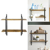Floating Shelves Metal Wall Shelf Retro Industrial Hanging Wood Shelving Rack