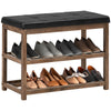 Wooden Shoe Rack Bench Shoe Storage Cabinet Organizer Stand with Seat Cushion