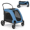 Extra Large Dog Stroller Foldable Pet Stroller W/ Safety Belt Pet Travel Cart