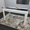 Dining Table Set and 6 4 black white Leather chairs kitchen table set of 4 or 6
