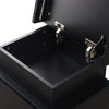 Black Bedside Table LED High Gloss 3 Drawers End Table Cabinet Bedroom Modern