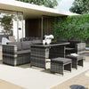 7 Seater Rattan Garden Patio Corner Sofa Set with Side Storage and Cushions QR