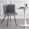 Pair of Petal Dining Chair Kitchen Dining Room Velvet Chair Padded Seat Grey New