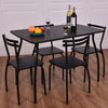 5PCS Dining Table & Chair Set Breakfast Bar Kitchen Furniture with Curved Back