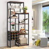 175cm Wine Rack Cabinet & Bookshelf Freestanding Glass Bar Storage Display Shelf