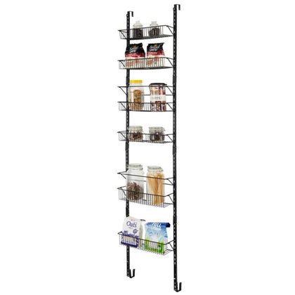 Over the Door Pantry Organizer 6-Tier Height Adjustable Wall Mounted Spice Rack