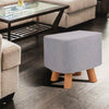 Luxury Padded Wooden Footstool Ottoman Square Stool Wooden 4 Legs Brand new