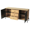 Console Wood Sideboard Cabinet 2 Rattan Door 3 Drawer Media TV Stand Cupboar