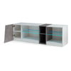 LED TV Cabinet TV Stand TV Unit 140cm with 5 Open Compartments 1 Door RGB Lights