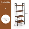 4-Tier Industrial Bookshelf Free Standing Display Shelf Storage Rack for Bedroom