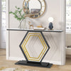 Large Marble Console Table Hallway Long Table Pentagon Frame Side Station Table