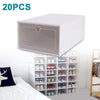 20PCS Large Plastic Shoe Storage Boxes Drawer Stackable Foldable Organiser Clear