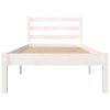vidaXL Bed Frame Wood Pine 75x190 cm White 2FT6 Small Single GF0