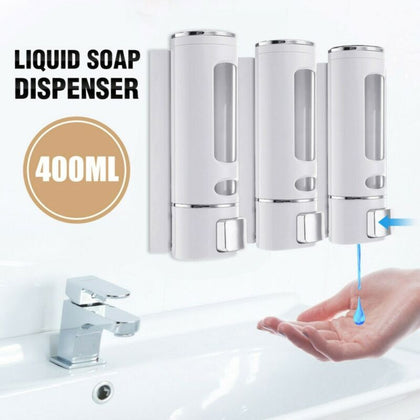 400ml Liquid Soap Shampoo Dispenser Wall Mounted Hand Wash Dispenser Bathroom UK