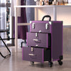 Purple Makeup Trolley Beauty Case Nail Technician Cosmetic Storage Box Organizer