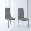 Set of 2 4 6 Dining Chair Faux Leather with Metal Legs Kitchen Chairs High Back