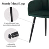 2pcs Velvet Dining Chairs Set Padded Seat Metal Legs Kitchen Furniture