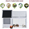 Outdoor Wooden Rabbit Hutch Bunny Hutch House Guinea Pig Cage with Run Space
