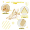 2-in-1 Triangle Climbing Set Wooden Toddler Climbing Triangle Ladder with Ramp