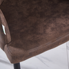 Zarah Faux Leather Armchair | Modern Dining Chair Brown Chocolate Latte Mocha UK