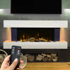 LED Electric Fireplace w/MDF Surround Heater Fire Suite WiFi /Remote Control