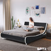 King Size Double Bed Frame Modern PU Leather Upholstered Platform Bed Frame 5FT