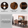 42'' Large TV Stand Industrial Home Entertainment Unit Shelves W/ Side Cabinet