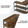 Vintage Office Computer Desk Study Writing Table with Monitor Riser& 2Tier Shelf
