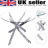 Round Dining Room Table With Silver Chrome Legs Kitchen Dining Living Room 90 cm