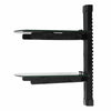 2 Wall Mount Shelf Floating Black Glass Bracket For Xbox PS4 Sky TV DVD Shelves