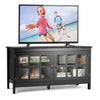 TV console table for TVs up to 50'' Modern TV Stand Glass Door Storage Cabinet