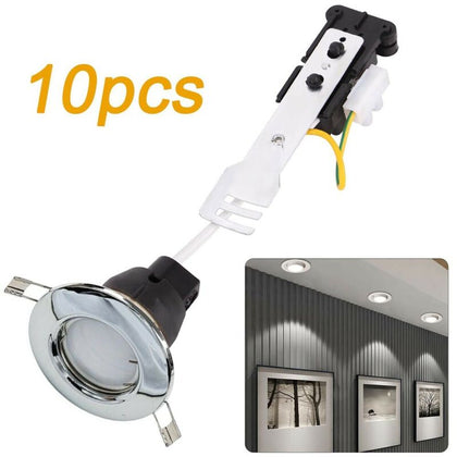 10 x Modern Chrome GU10 Recessed Ceiling Spot Light Downlights Downlight Lights