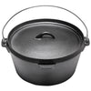 8L Cast Iron Dutch Oven BBQ Cooking Camping Stew Casserole Dish Pot with Lid Set