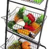 3Tier Metal Vegetable Stand Fruit Storage Rack Basket Kitchen Multipurpose Shelf