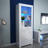 160cm Tall Stand Display Cabinet Sideboard LED Cupboard High Gloss Door Bathroom