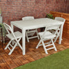 Plastic Rattan Patio Dining Table & Folding Chairs Outdoor Garden Furniture Sets