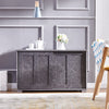 Modern Grey 2 Sliding Doors 2-Tier Shelves Sideboard Storage Cabinet Kitchen