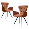 2PC Modern Dining Ergnomic Arm Chairs with Metal Leg Kitchen Living Room
