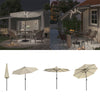 Solar LED Strip Parasol Outdoor Garden Sun Shade Umbrella With Crank Tilt