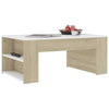 Coffee Table White and Oak 100x60x42 cm Chipboard Furniture