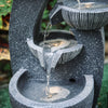 Garden Water Feature Fountain LED Light Outdoor Statue Decor Solar Powered Pump